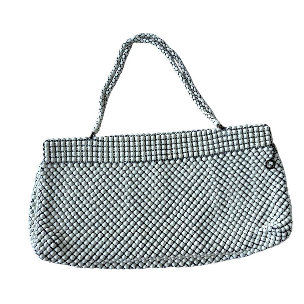 Vintage 1940s Whiting and Davis Ivory Alumesh Handbag Mesh Evening Purse 40s
